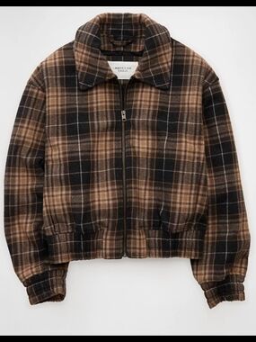 AE Plaid Bomber Like New Size L
